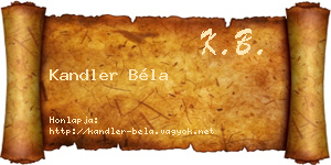 Kandler Béla névjegykártya